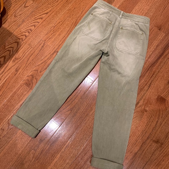 Anthropologie Pilcro Embroidered Patchwork Utility Pants - Olive Green - Size 25 - Picture 6 of 11